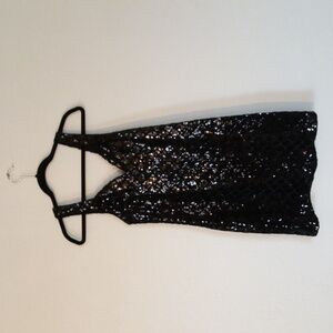 Black Sequin Express Mini Dress